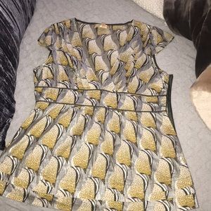 yellow//silver metallic shirt